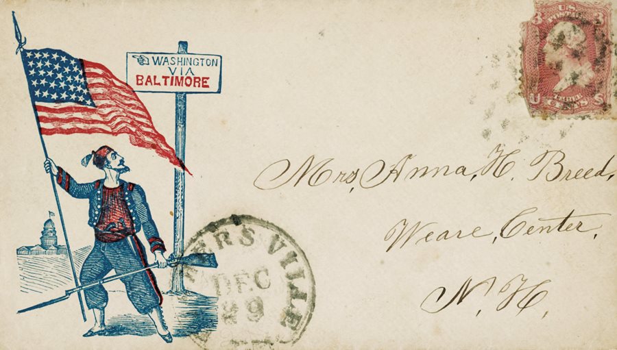 Zouaves were so popular that they appeared on postal envelopes during the Civil War.