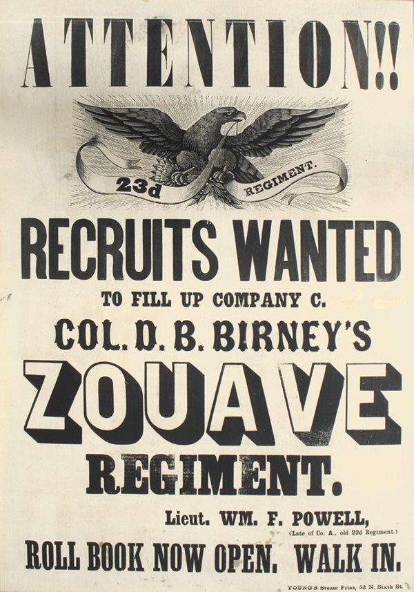 Zouave regiments attracted some 70,000 recruits on the Union side and about 2,500 on the Confederate side.&nbsp;