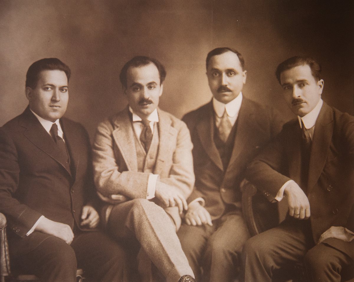 The Pen League, from left: founder Nasib Arida, Kahlil Gibran, cofounder Abdul Massih Haddad, poet Mikhail Naimy.