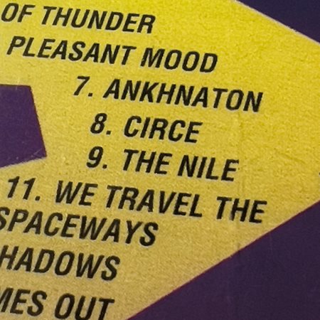 The back cover of the 1993 CD double reissue of the 1960 albums Fate in a Pleasant Mood and When Sun Comes Out, features the track, “The Nile,” by the late jazz-artist, poet and Afrofuturism pioneer Sun Ra and his Myth Science Akestra band.