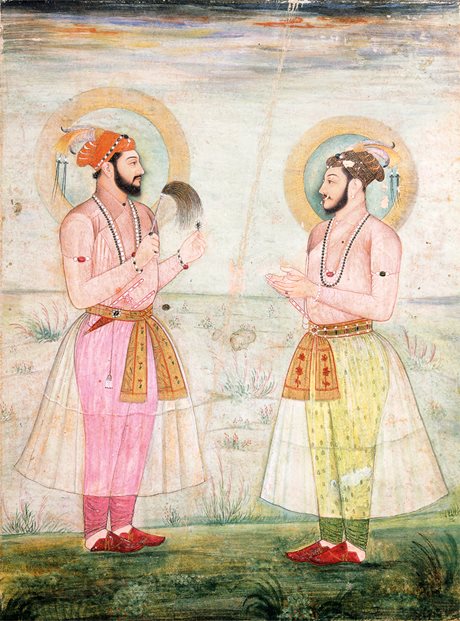 <p>By the 17th century, Bengali muslin was associated with the power and elegance of the Mughal court in India, as shown in this 1665 depiction of princes Dara Shikoh and Sulaiman Shikoh Nimbate.</p>
