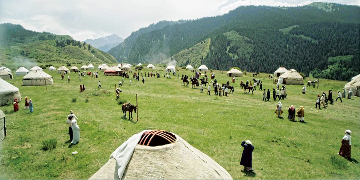 <p>The film premiered internationally at the 2014 Montreal World Film Festival, where industry insiders and critics alike complimented its costumes and, as <em>The Montreal Gazette</em> noted, the “lush cinematography of the country’s mountainous landscape,” which appears here as a backdrop in a re-creation of a Kyrgyz tribal encampment.</p>