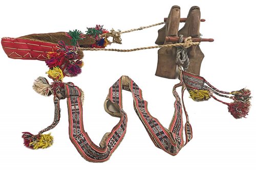 Camel saddle decorated with geometric patterns