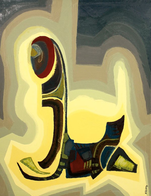 Najla Al Saleem (Saudi Arabia), &ldquo;Abstract - Entry I,&rdquo; 2009, oil on canvas, 122 x 91 cm.&nbsp;
